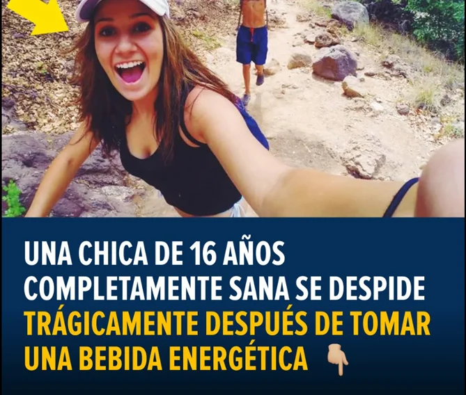Chica con bebida energética