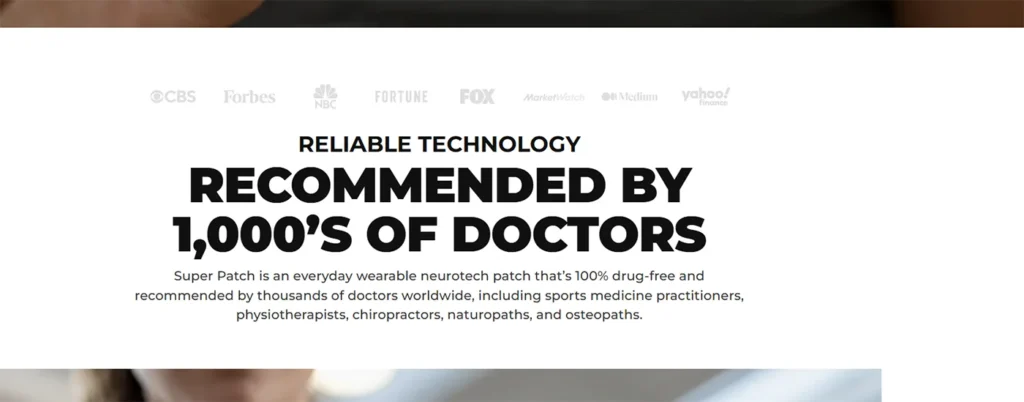 Recomendadión médica de Super Patch